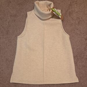 *NWT* OGL Women's Beige Sleeveless Turtleneck Top